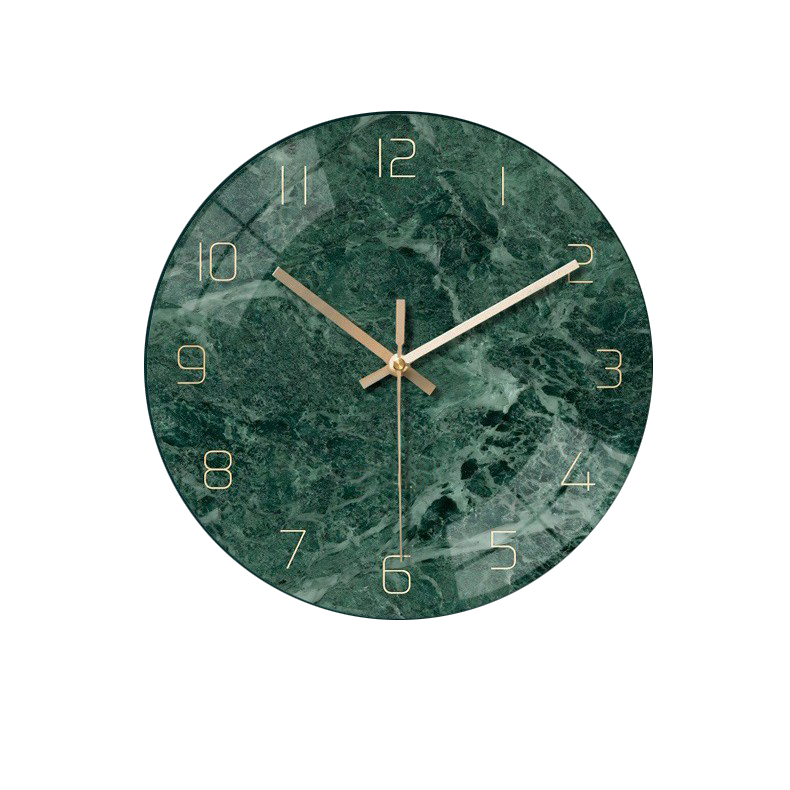 đồng hồ kim trôi vân đá treo tường decor không gian hiện đại đơn giản