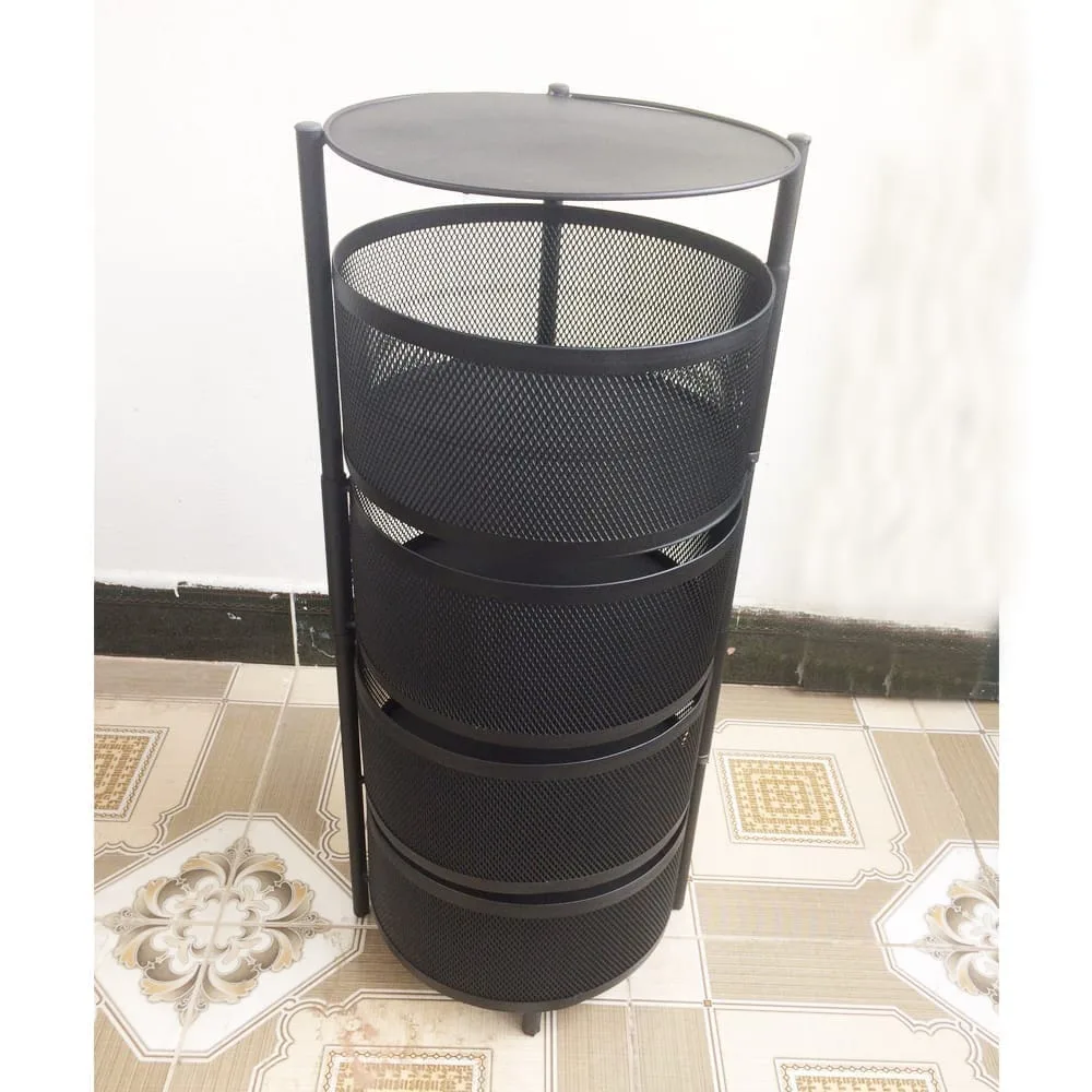 Kệ xoay nhà bếp 4 tầng đa năng, kệ lưu trữ di động, kệ đựng rau củ quả nhà bếp