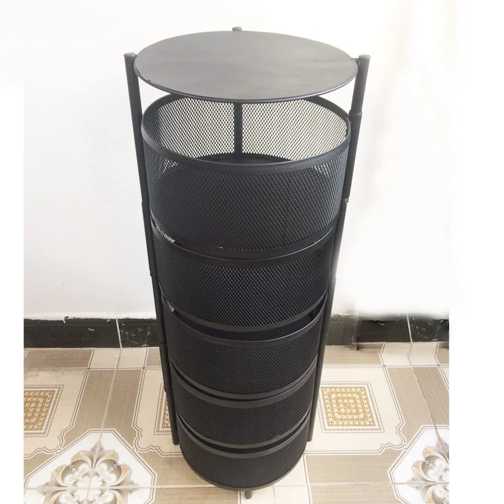 kệ đựng rau củ quả nhà bếp, kệ xoay đa năng nhà bếp, kệ lưu trữ di động, kệ xoay 360 độ đựng rau củ quả 5 tầng