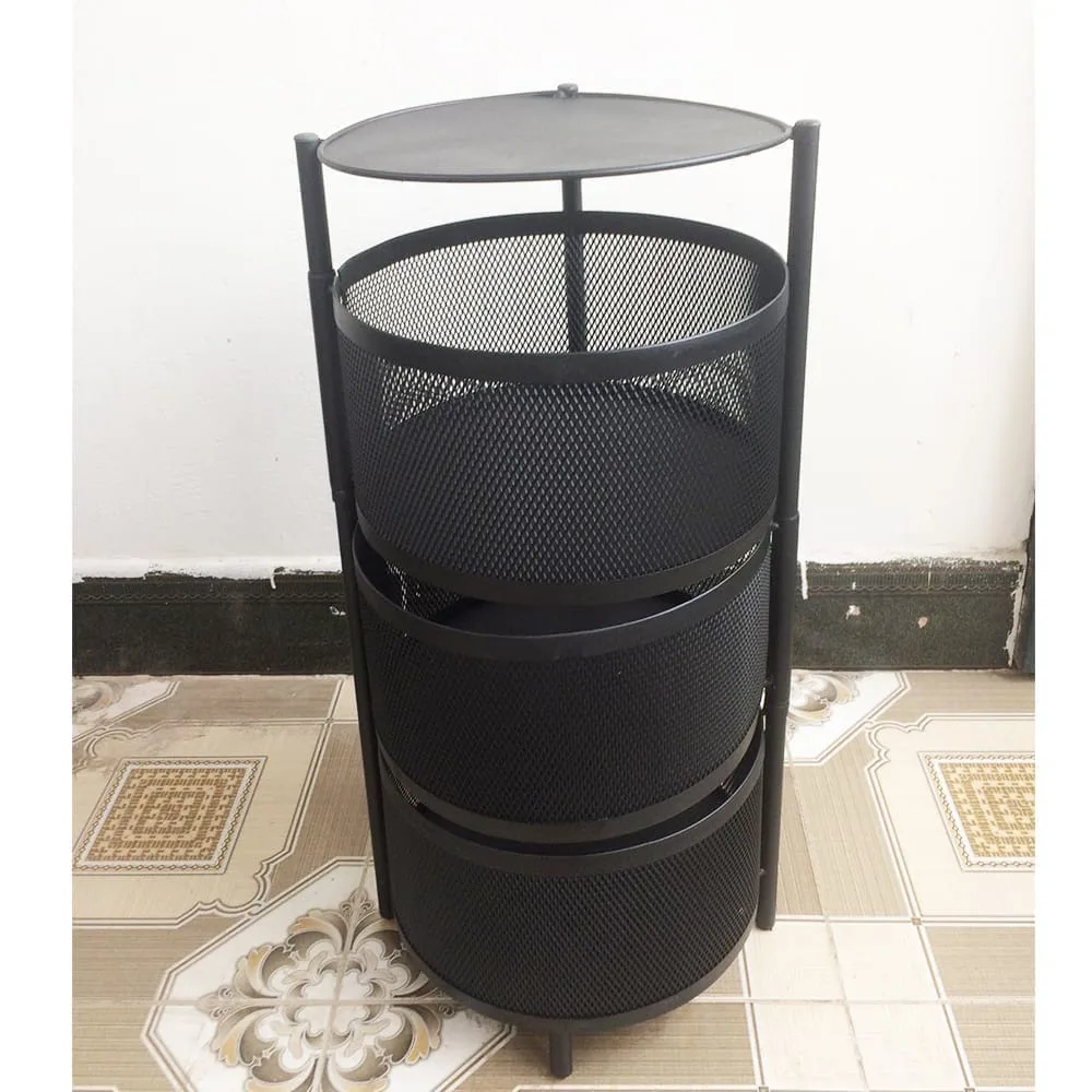 kệ đựng rau củ quả nhà bếp, kệ xoay đa năng nhà bếp, kệ lưu trữ di động, kệ xoay 360 độ đựng rau củ quả 4 tầng